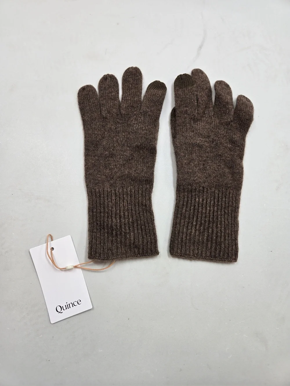 NWT QUINCE Mongolian Cashmere Gloves Brown 0854